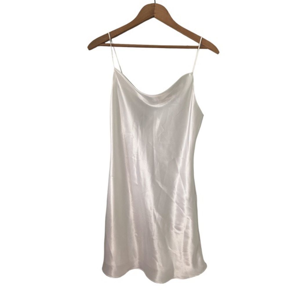 Hemline Frida Slip Dress in White satin nwt small - Picture 2 of 5